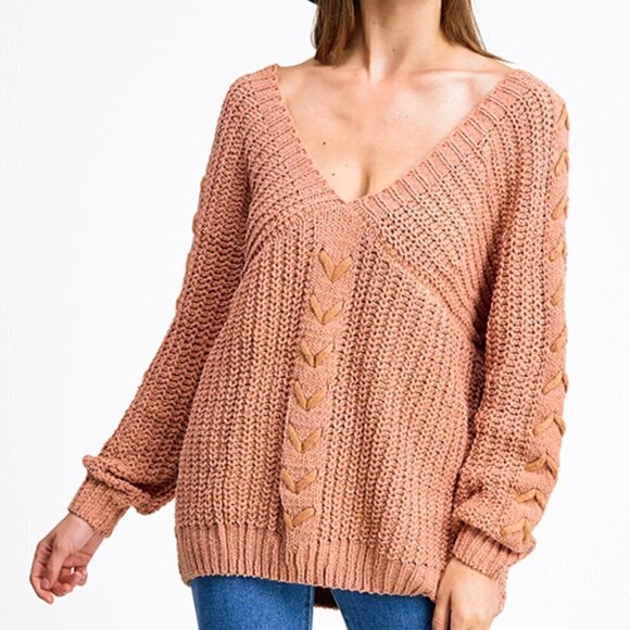 so soft and comfy oversized sweater v-neck - Picture 4 of 7
